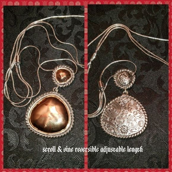 Scroll & Vine Reversible/Adjustable Necklace - Picture 2 of 5